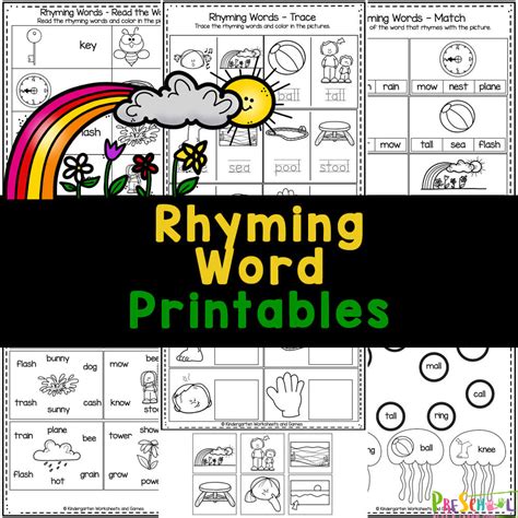 rhyming word coloring pages