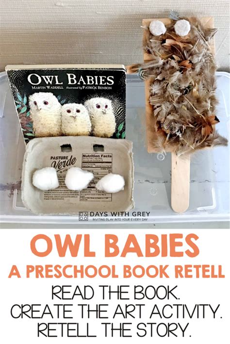 owl babies activity book retell   baby art activities baby