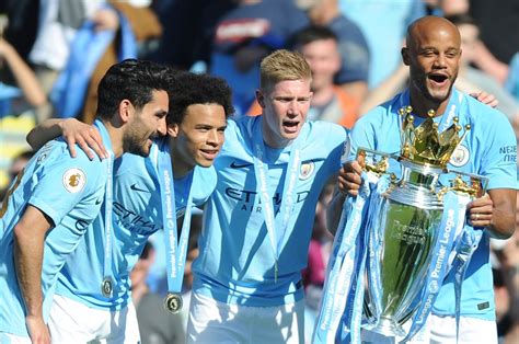 in pics manchester city players finally get hands on epl