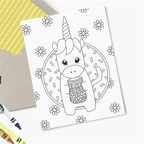 printable unicorn birthday card design eat repeat  printable