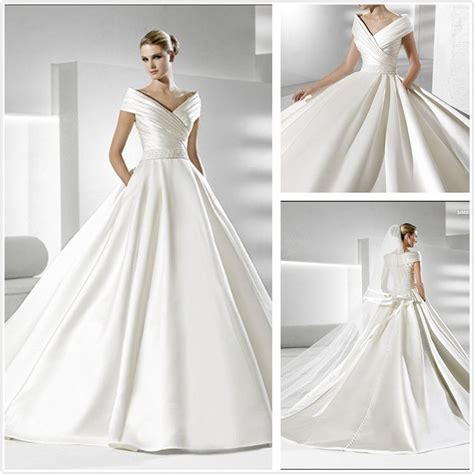 hot item simple  elegant satin wedding dress xz simple
