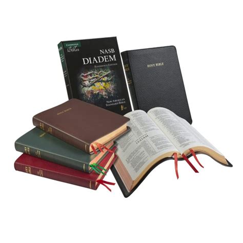cambridge nasb diadem reference bible red calf split leather red