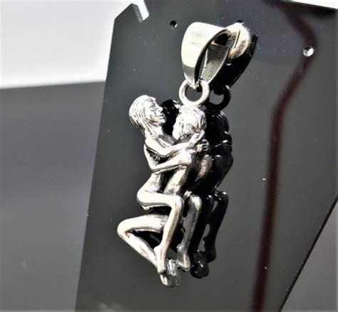 sterling silver 925 erotic pendant kama sutra pose sex love man woman