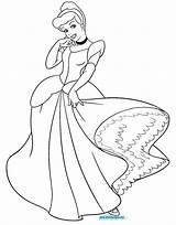 Cinderella Coloring Pages Disney Dress Drawing Princess Kids Printable Sheets Google Getdrawings sketch template