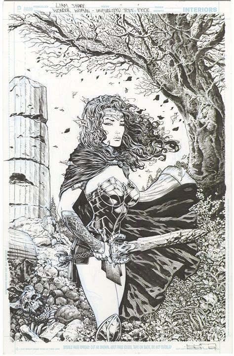 Original Comic Art By Wonder Woman Liam Sharp Tryout Cover Signed
