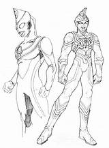 Ultraman Dyna Shison Gaia Coloringpagesfortoddlers Kids Angel sketch template
