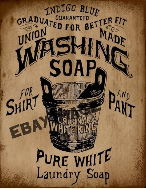 primitive union washing soap advertising print pt  vintage laundry vintage printables