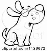 Dog Howling Clipart Coloring Outlined Pages Tick Hound Blue Cartoon Vector Template sketch template