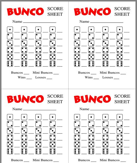 printable bunco score sheet printable templates wonderland