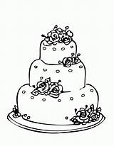 Coloring Wedding Cake Printable Pages Print sketch template