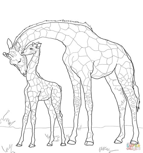 african giraffe mom coloring page coloringplus  giraffe coloring
