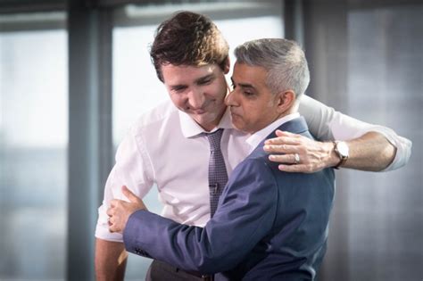 Justin Trudeau And Sadiq Khan Ignite Bromance By Sharing A Cuddle