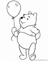 Pooh Winnie Balloon Coloring Pages Disneyclips Misc Funstuff sketch template
