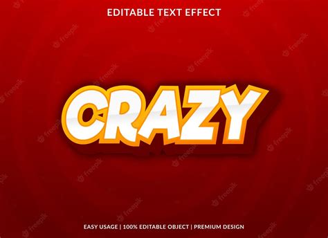 premium vector crazy text effect style template  bold