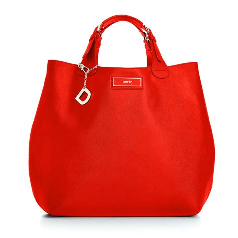 lyst dkny dkny handbag saffiano leather large north south tote  red