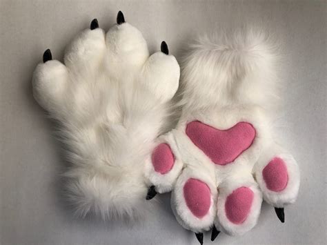 white fur paws  claws fursuit hand paws cat paws furry etsy uk