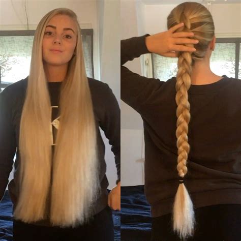 video swedish blonde braids hip length hair long hair