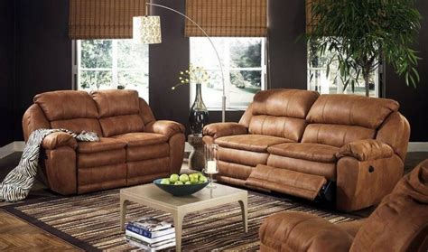brown leather living room