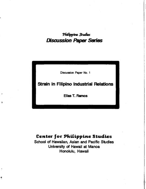 philippine studies discussion paper series