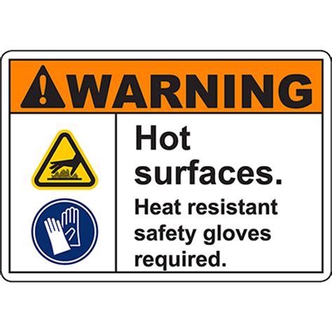 warning hot surfaces sign graphic products