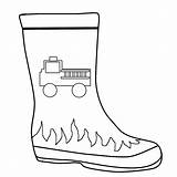 Boots Coloring Firefighter Pages Boot Outline Clipart Fire Fireman Lego Rain Kids Colouring Engine Firefighters Man Color Department Firemen Cliparts sketch template