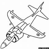 Jet Coloring Pages Harrier Color Fighter Sea Airplane Kids Online Printable Jets Aircraft Airplanes Kleurplaten Print British Colouring Planes Tekening sketch template