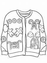Christmas Ugly Sweater Coloring Fun Kids sketch template