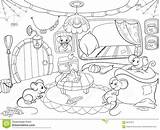 House Mouse Coloring Family Vector Children Cartoon Preview sketch template
