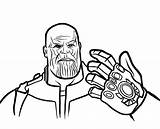 Thanos Avengers Infinity Gant Gauntlet Endgame Coloriages Infini sketch template