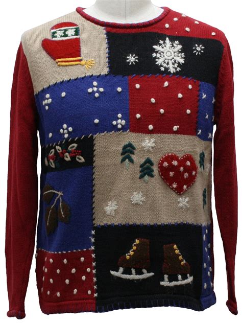 country kitsch ugly christmas sweater classic elements unisex red
