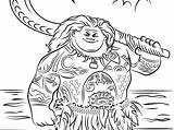Moana Maui Coloring Pages Incredible Getcolorings Decoratio Getdrawings sketch template