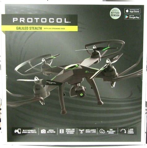 protocol galileo stealth quadcopter drone  camera ready  fly black ebay
