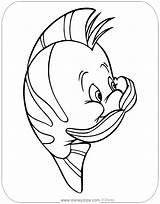 Flounder Disneyclips Ariel Covering sketch template