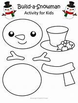 Snowman Christmas Crafts Craft Printable Winter Template Kids Preschool Preschoolers Ornament Coloring Activities Paper Toddler Simple Toddlers Project Diy Simplemomproject sketch template