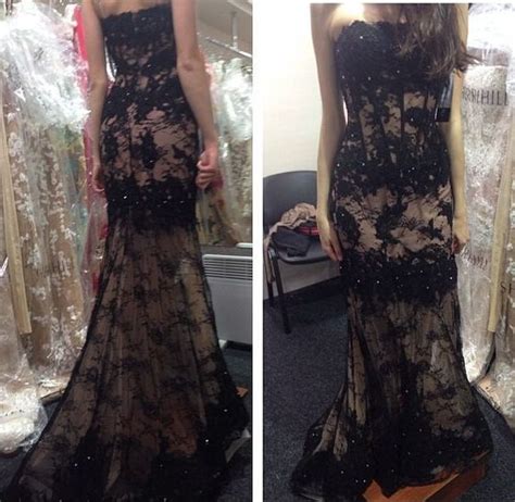 mermaid evening dress strapless lace prom dress blink formal party dress lace evening dresses