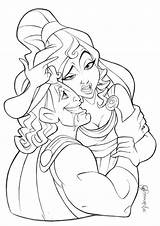 Hercules Megara Meg Andersonmahanski Print Getcolorings Disneytegninger Esmeralda Herkules Gemt Salvato Matita sketch template
