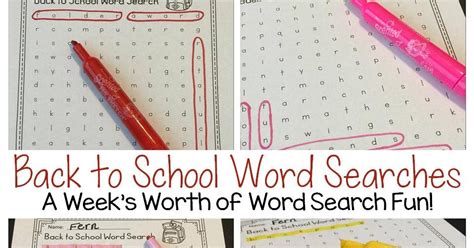 Five Back To School Word Searches For A Whole Week Of Fun