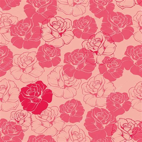 seamless vector pink and red floral pattern background or
