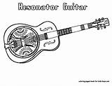 Guitar Coloring Pages Dobro Clipart Resonator Kids Acoustic Popular Lessons Colors Library Coloringhome Printables sketch template