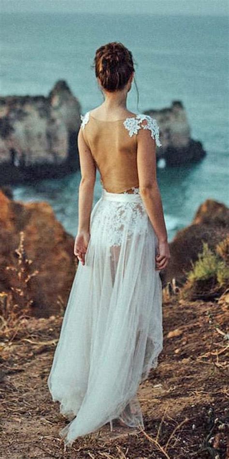 21 fantastic lace beach wedding dresses wedding dresses guide