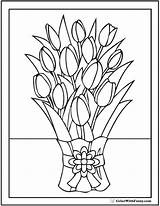 Tulip Coloring Flower Bouquet Pages Tulips Pdf Beautiful Ribboned Colorwithfuzzy sketch template