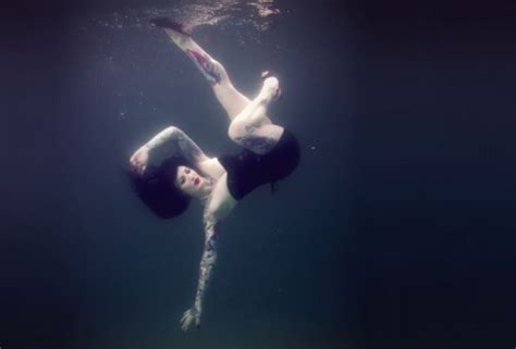 girl tattoos underwater water image 215950 on