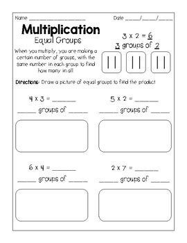 multiplication equal groups by lauren maher teachers pay teachers