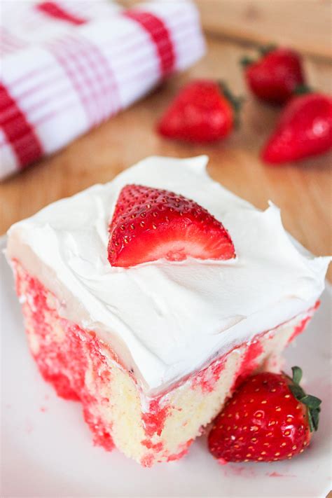 strawberry poke cake baking beauty