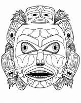 Coloring Native Pages American Mask Indian Bear Kwakiutl Tribal Adults Spirit Adult Head Drawing Masks Printable Justcolor Color Getdrawings Thunderbirds sketch template