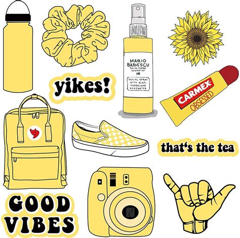 yellow vsco stickersabout  homemade stickers cute laptop stickers bottle stickers