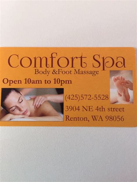 comfort spa   massage  ne  st renton wa phone