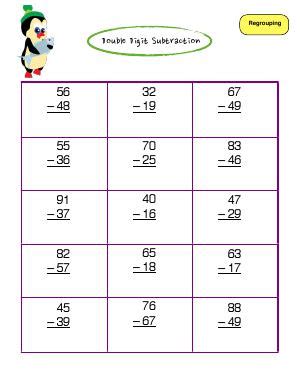 addition  subtraction  grade math worksheets biglearners