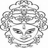 Coloring Durga sketch template