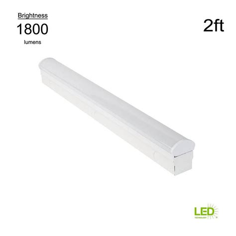 commercial electric direct wire powered  ft white  integrated led strip light